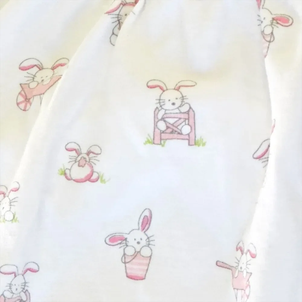 Kissy Kissy Baby Girls Short Sleeve Bunny Rabbit Print One Piece. 6-9 Months.